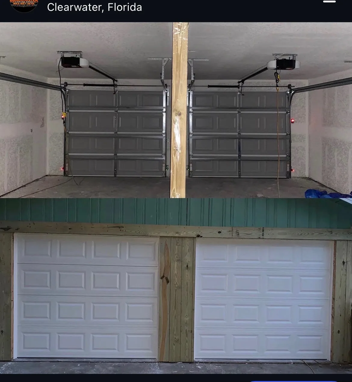 Two-Door Garage Installation — Clearwater